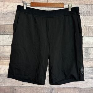 Prana Mojo Chakara Yoga Shorts Mens Large Black Stretch Hiking Outdoors